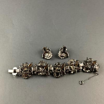 -184- JULIANA | Aurora Borealis Topaz Rhinestone Bracelet & Clip Earrings