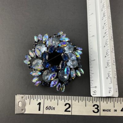 -186- VENDOME | Blue Colored Brooch | Marked