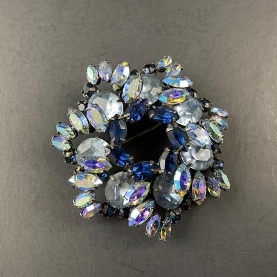 -186- VENDOME | Blue Colored Brooch | Marked