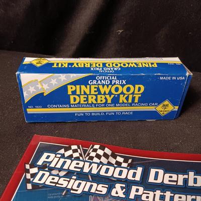 PINEWOOD DERBY KIT AND DESIGN/PATTERNS BOOK PLUS ERTL PTO SIDE DISCHARGE SPREADER