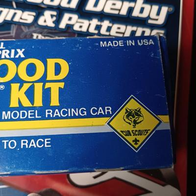 PINEWOOD DERBY KIT AND DESIGN/PATTERNS BOOK PLUS ERTL PTO SIDE DISCHARGE SPREADER