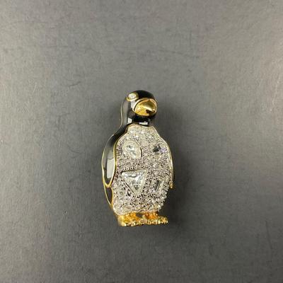 -188- SWAROVSKI | Crystal Penguin Brooch | Marked