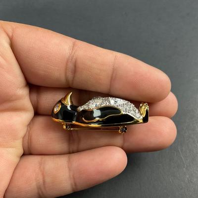 -188- SWAROVSKI | Crystal Penguin Brooch | Marked