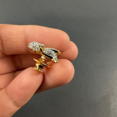 -190- SWAROVSKI | Pave Crystal Gold Tone Baby Seal Lapel Pin | Marked