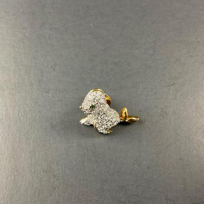 -190- SWAROVSKI | Pave Crystal Gold Tone Baby Seal Lapel Pin | Marked