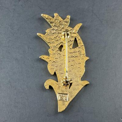 -195- BROOCH | Orchid Gold Tone Cloisonné Enamel Pin