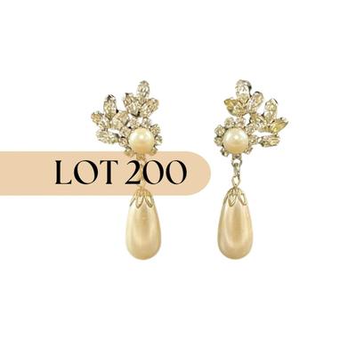 -200- CHRISTIAN DIOR | Germany Clip Pearl Earrings | Marked