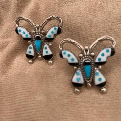 Spectacular Zuni Inlay Earrings