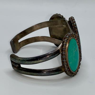 Native American Pawn Silver & Turquoise Bracelet