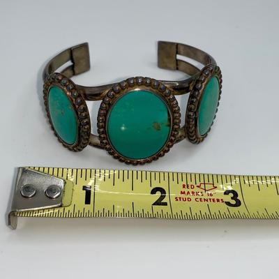Native American Pawn Silver & Turquoise Bracelet