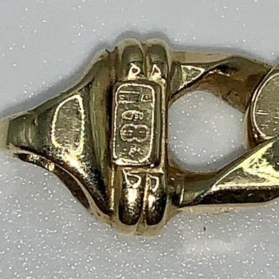 8” Figaro 18K Gold Bracelet