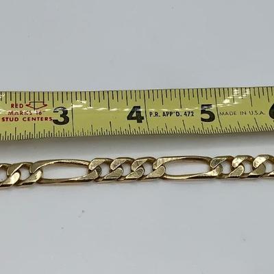 8” Figaro 18K Gold Bracelet