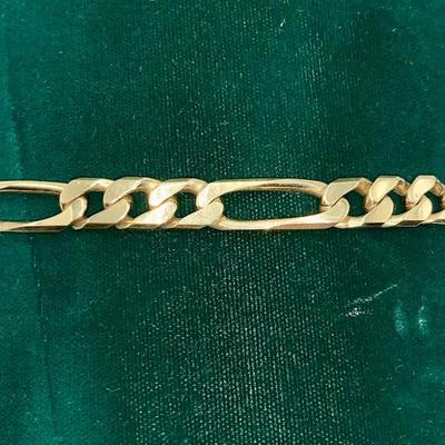 8” Figaro 18K Gold Bracelet
