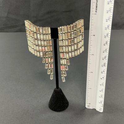 -201- COSTUME JEWELRY | Rhinestone Clip Earrings