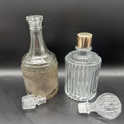 Collection of Cut Crystal and Glass Decanters (3)