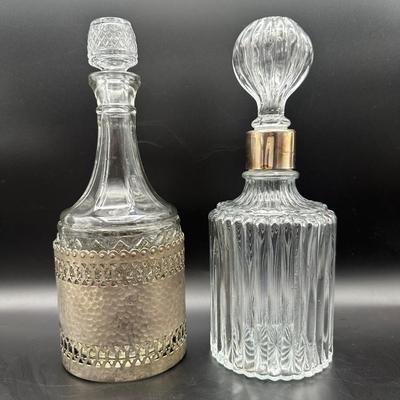 Collection of Cut Crystal and Glass Decanters (3)