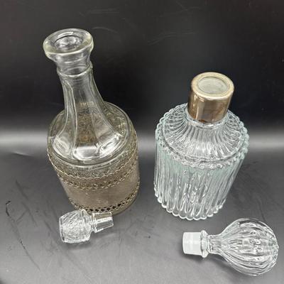 Collection of Cut Crystal and Glass Decanters (3)