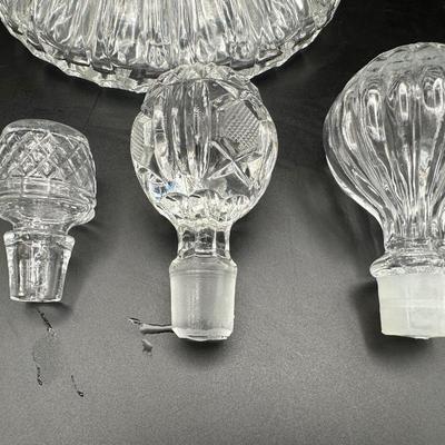 Collection of Cut Crystal and Glass Decanters (3)