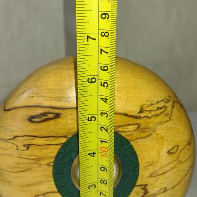 Turned Wooden Clock by Bobby Phillips- Spalted Maple and Corian (#66).