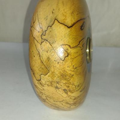 Turned Wooden Clock by Bobby Phillips- Spalted Maple and Corian (#66).