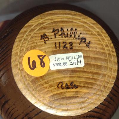 Turned Wooden Vase by Bobby Phillips- Ash (#68).