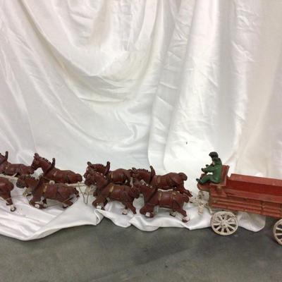 Cast Iron Horse Drawn Wagon