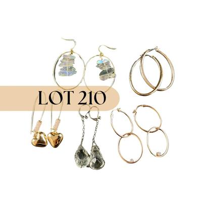 -210- COSTUME JEWELRY | Stone & Metals Earrings