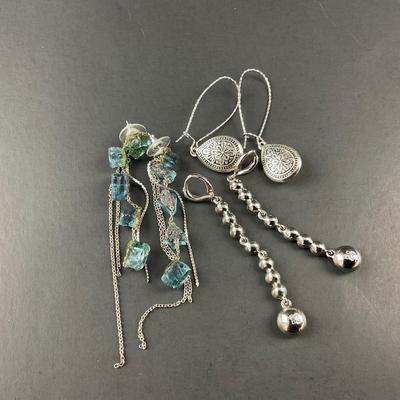 -211- COSTUME JEWELRY | Miscellaneous Blue Stone Earrings