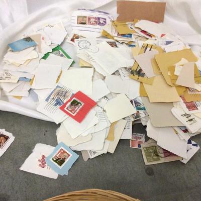 Stamp Collection in Basket