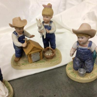 Five Homco Denim Days Figurines