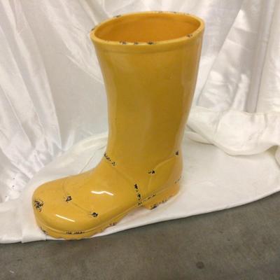 Cute Yellow Rain Boot Planter