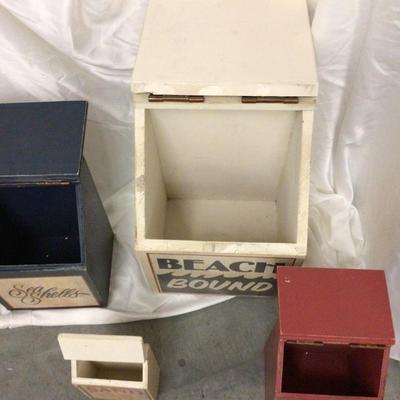 Wood Set Of Four Covered Box Canister