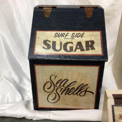 Wood Set Of Four Covered Box Canister