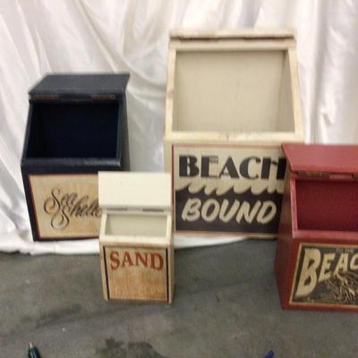 Wood Set Of Four Covered Box Canister