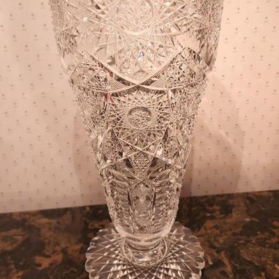 Lot #136 Cut Glass Vase - vintage