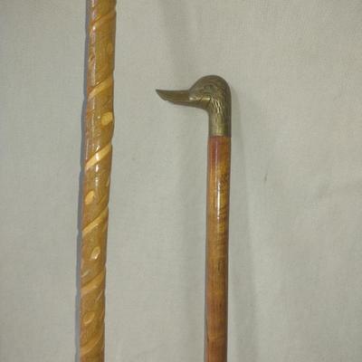 Pair of Wooden Walking Sticks