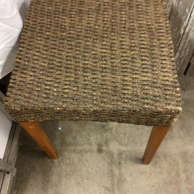 Wicker and Wood Side Table