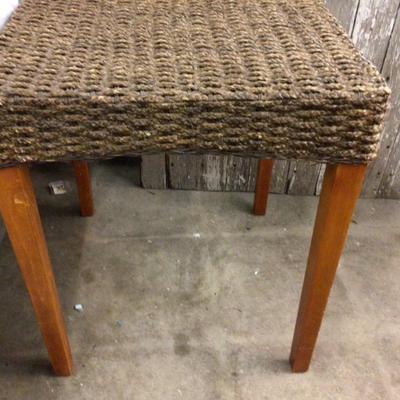 Wicker and Wood Side Table
