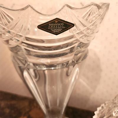 Lot #138 Shannon Crystal Vase - umbrella votive