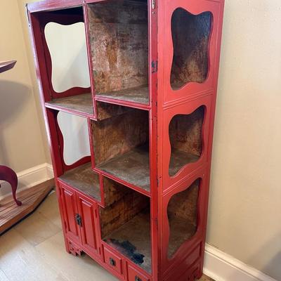 Chinese Display Shelf with Cabinet and Two Drawers