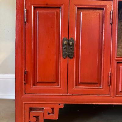 Chinese Display Shelf with Cabinet and Two Drawers