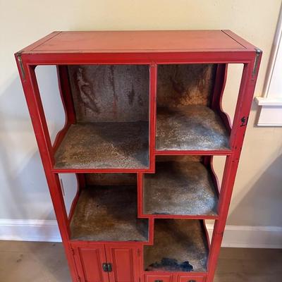 Chinese Display Shelf with Cabinet and Two Drawers