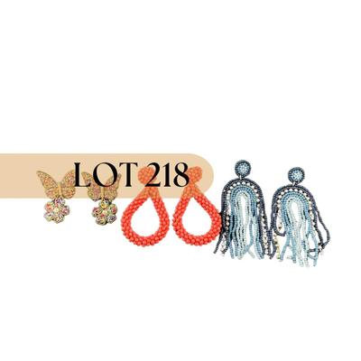 -218- COSTUME JEWELRY | Miscellaneous Multicolored Beaded Earrings