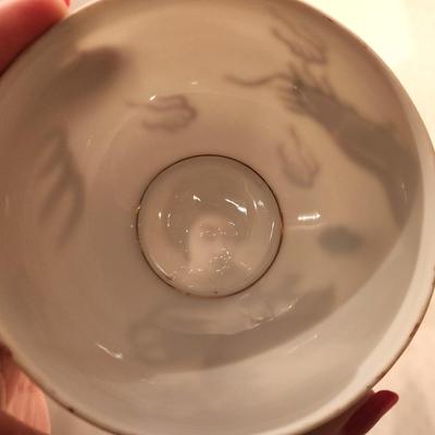 Lot #140 Lovely Vintage Moriage Lithophane Asian Tea Set - Geisha Girl
