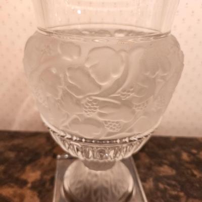 Lot #141 Heavy Crystal Vase - Lalique style