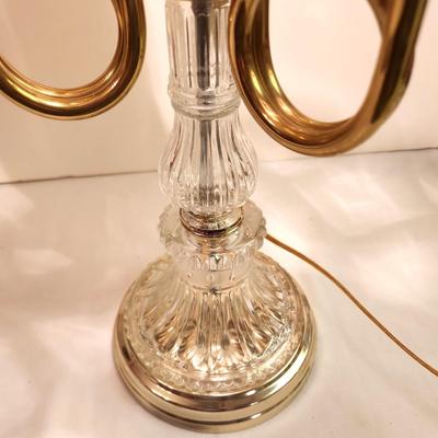 Lot #143 Traditional Lead Crystal 3-arm Table Lamp