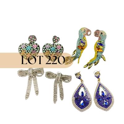 -220- COSTUME JEWELRY | Miscellaneous Rhinestone Earrings