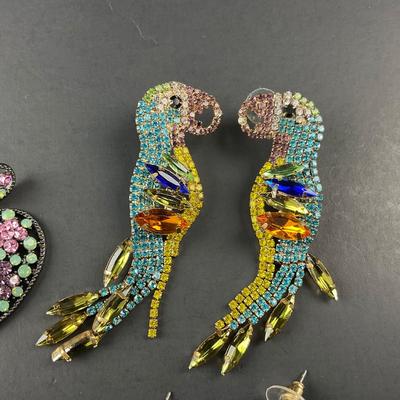 -220- COSTUME JEWELRY | Miscellaneous Rhinestone Earrings