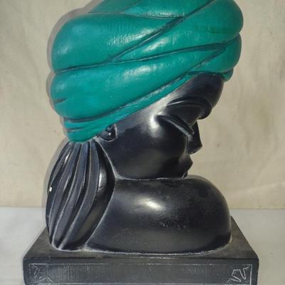 Vintage Hand Painted Chalkware Female Head Bust- Alexander Backer Company