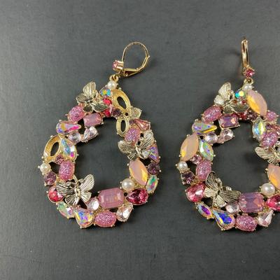 -222- COSTUME JEWELRY | Miscellaneous Pink Earrings